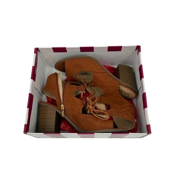 Circus By Sam Edelman Lace-Up Faux Suede Block Heel Casual Boho Sandals - Picture 14 of 15